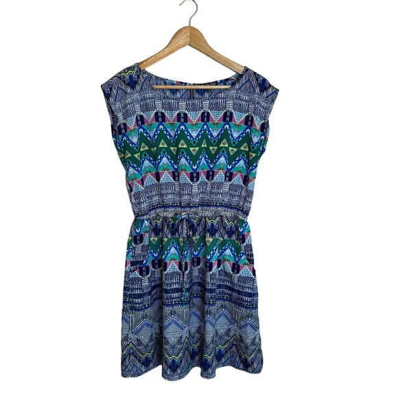 Bebop Multicolor Dress Women’s Large Pockets Tribal Comfort Wrinkle Free - Picture 1 of 12